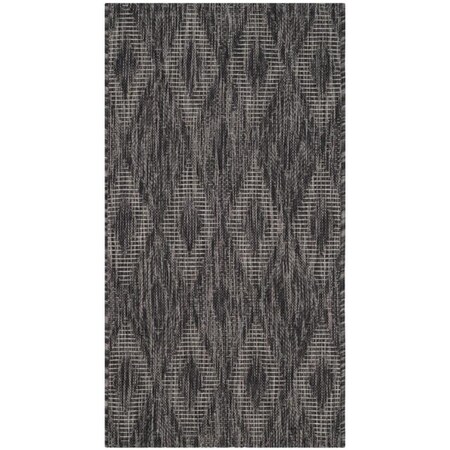 Safavieh 2 x 3 ft.-7 in. Rectangle Courtyard Power Loomed Rug, Black & Black CY8522-36622-2